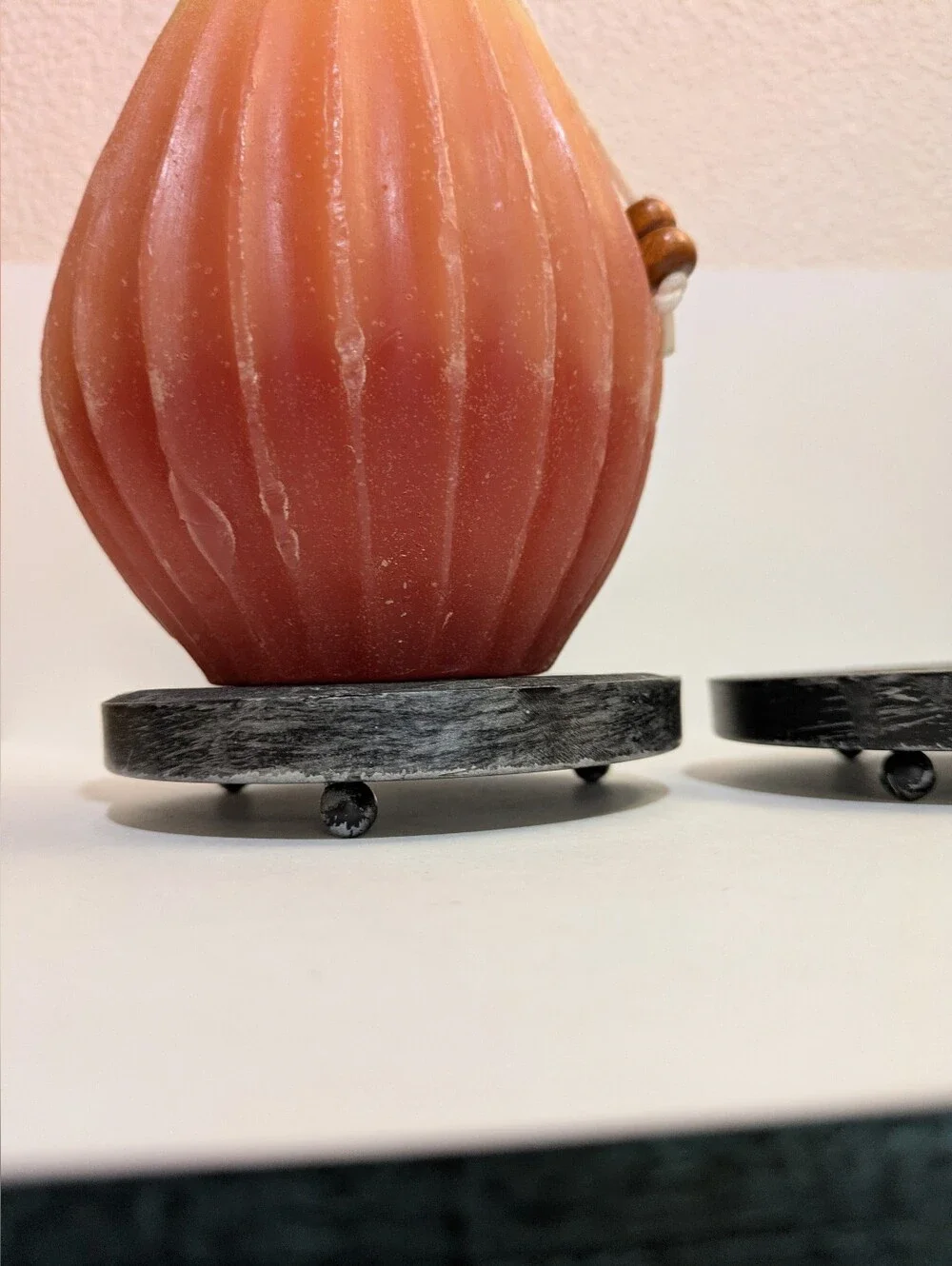 VTG Pair Of Slate Candle Holders